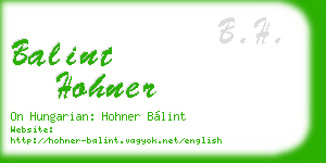 balint hohner business card