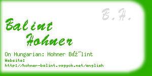 balint hohner business card